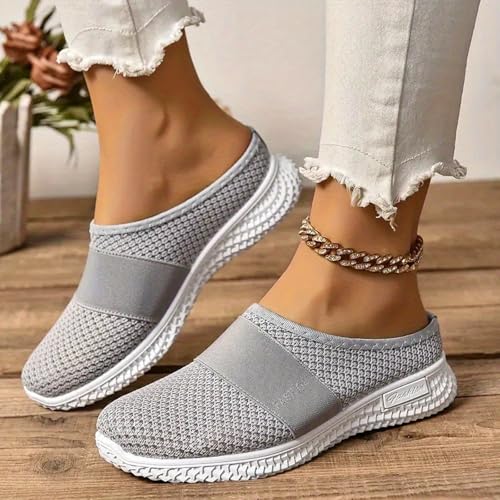 Mules Clogs for Women Diabetic Air-Cushion Slip-On Walking Shoes Lightweight Platform Mesh Mules Sneaker Sandals Orthopedic Slippers Backless Sneakers2