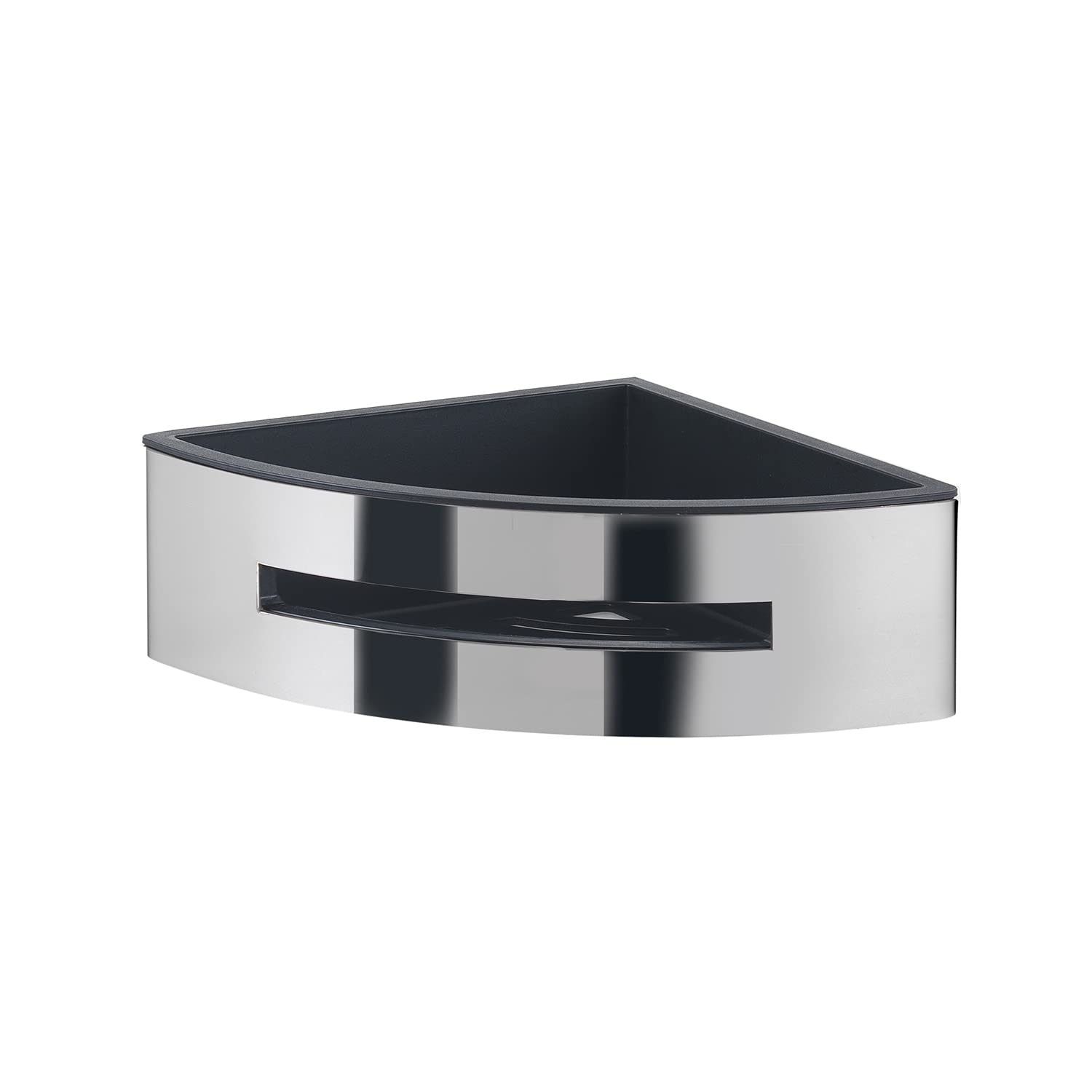 Gedy | Poseidon Stainless Steel Corner Shower, Chrome and Black Finishes, Dimensions 7 x 24 x 12.2 cm and Weight 0.8 kg