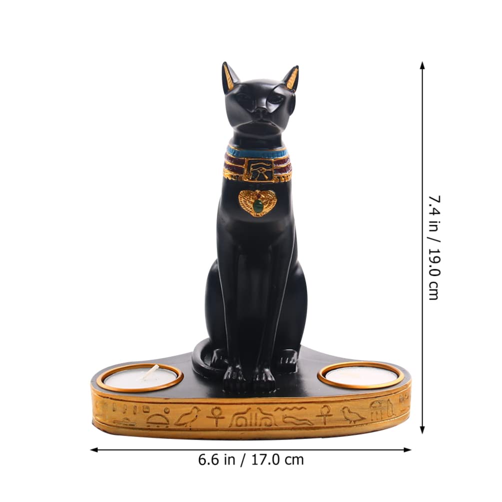 TOPBATHY Candelabro Faraón Egipcio Candelabros Egipcios Candelabros del Antiguo Egipto Portavelas Figura Egipto Estatua De La Diosa Egipcia Dios Anubis Estatua Basti Estilo Europeo Resina