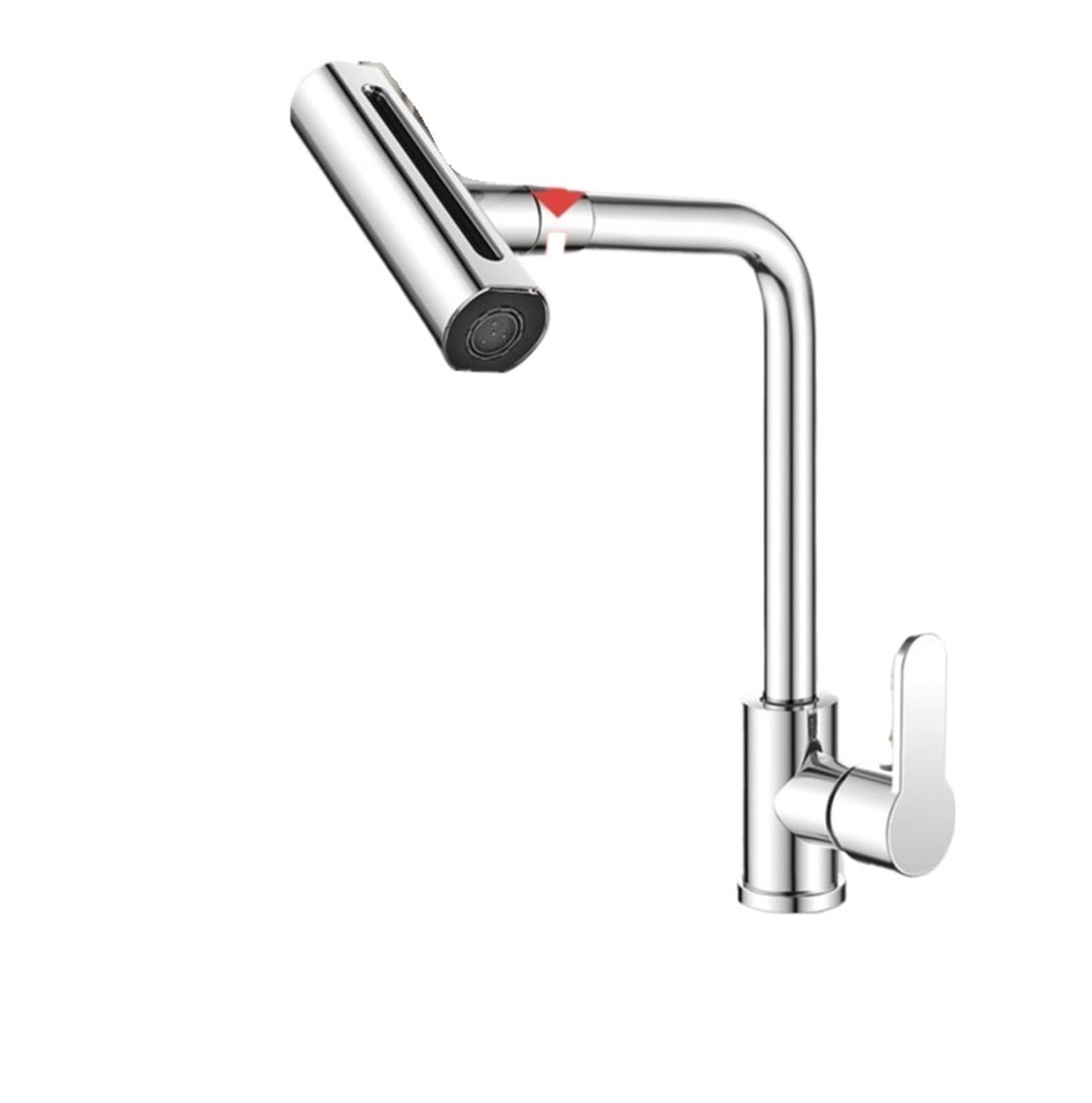 Mitigeur de cuisine cascade avec pulvérisateur à jet double pour évier chaud et froid Chrome E