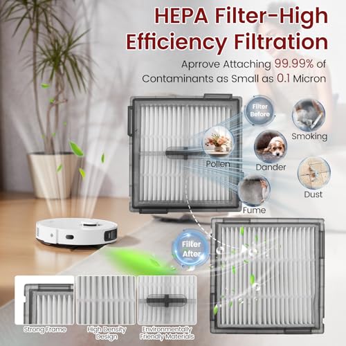Image of 24 Pack Accessories Compatible with Roborock Q10 S5+, Q10 S5, Q10 X5+, Q10 X5 Vacuum Cleaner, 2 Main Brushes, 6 Side Brushes, 6 Dust Bags, 4 HEPA Filters, 4 Mop Pads,2 Tools