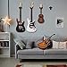 Ueteto Guitar Wall Mount Hanger, Hard Wood Base Guitar Hook Auto Locking for Acoustic, Classical, Electric, Bass Guitars, Ukuleles， 2 Pack.