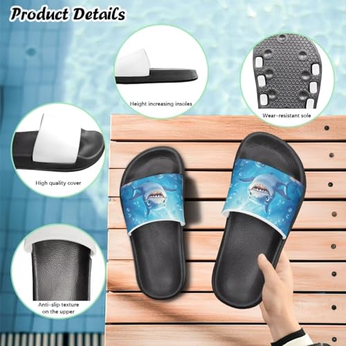 Image of Boy & Girls Slide Sandals Kids Shower Shoes Non Slip Summer Slippers Beach Sandals