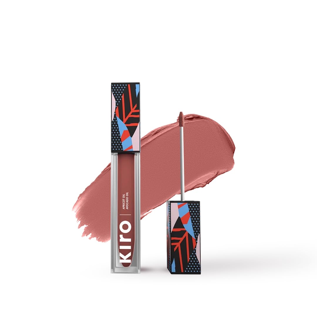Kiro Airy Matte Liquid Lipstick, Cinnamon Nude (Brown Pink), 5 ml, Transferproof, Liquid Lip Colour, Long Lasting, Vegan, No Parabens, Avocado Oil, Non Toxic Lipstick for Intense Colour