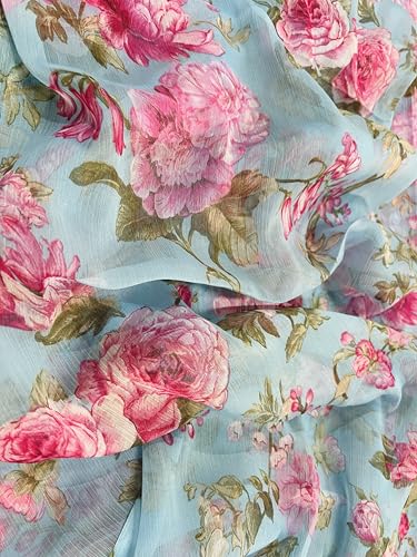 Image of Garden Vareli Floral Print Nara Chiffon Saree
