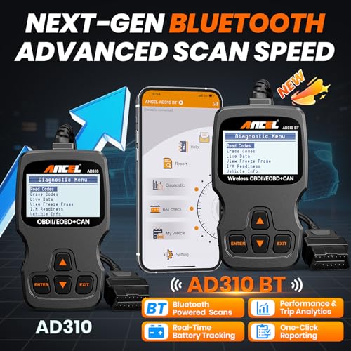 ANCEL AD310BT OBD2 Scanner Bluetooth - Check Engine Code Reader, Escaner Automotriz with Premium App On iOS & Android, C - Additional View