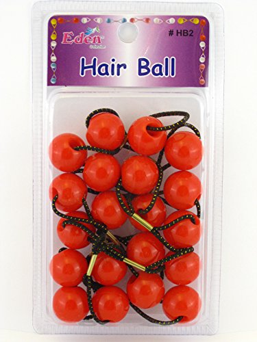 Eden Girls Twinbead Bubble Ponytail Holders - Red - 10 Pcs.