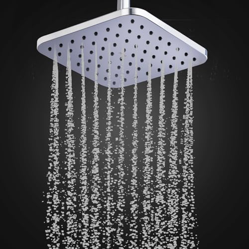 Image of Mila Serene Rain Shower| Chrome Finish Square Overhead Shower | 205x205 mm Ceiling Mounted | ABS Body| Single Function Rainfall Shower for Broad Coverage & Water Efficiency| (Without Arm)