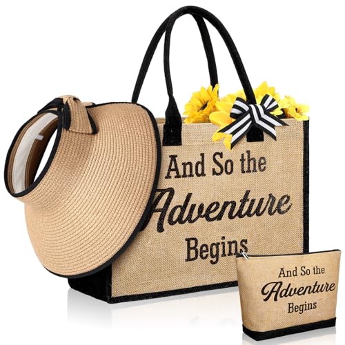 Image of Aliceset 3 Pcs Beach Bags Gift Set for Women Canvas Tote Bag Wedding Handbags for Summer Bridal Shower Travel