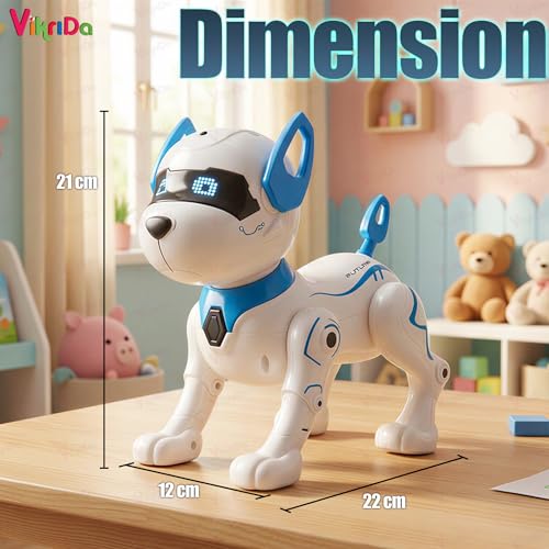 Image of VikriDA RC Robot Dog for Kids 8-12 | Smart Robotic Puppy Toy with Touch, Walking & Talking Features | Stunt Dance RC Dog Gift for Boys & Girls