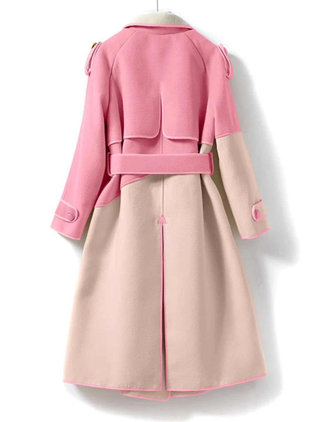 Cappotto di lana doppiopetto da donna con risvolto