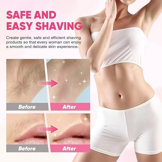 Shavea Rasoio Elettrico Donna 2 in 1, Doppia Testina per Corpo e Bikini | Rasoio elettrico donna ricaricabile 2in1: doppia testina per rifinitore bikini e corpo. Wet & Dry, lame inox zone sensibili.