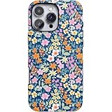 Casely iPhone 16 Pro Max ケース | フルブルーム | ネイビーフローラル | MagSafe対応 | 大胆な保護デザイン