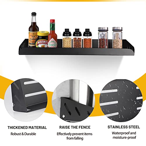 DBREAKS 2 Spice Rack Wall, 40 cm Kitchen Holder, with Kitchen Roll ...