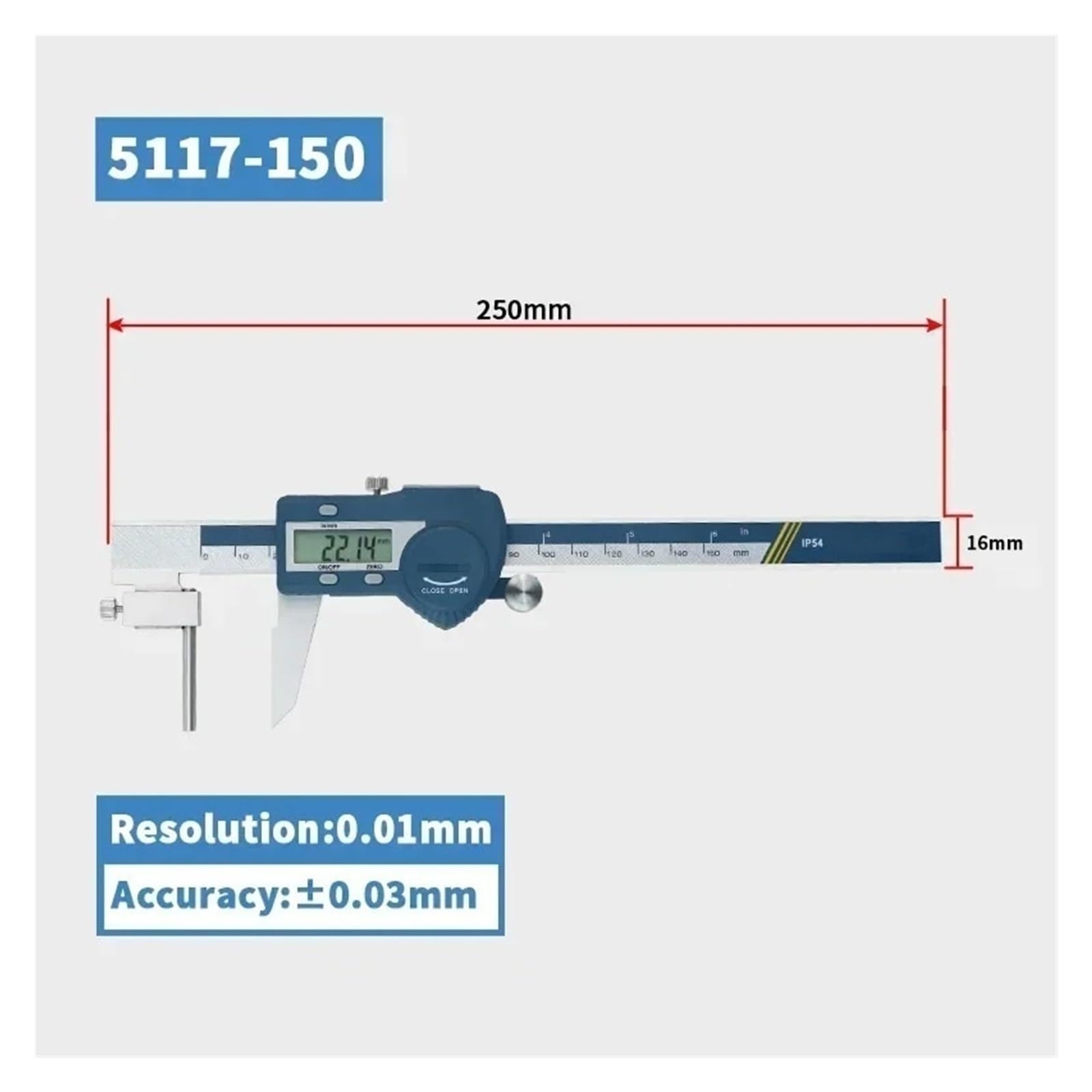 Suwmiarka elektroniczna 0-150/200/300 mm Grubość rury Suwmiarka cyfrowa Suwmiarka cyfrowa ze stali nierdzewnej,5117150