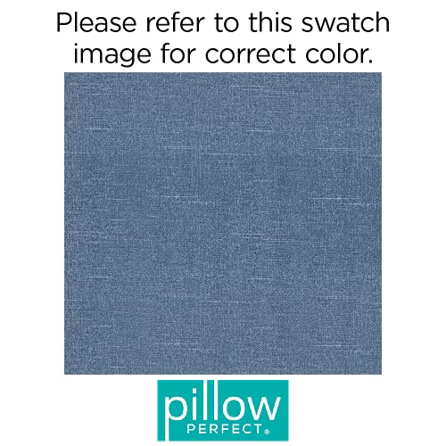Pillow Perfect Tory Solid Indoor/Outdoor Throw Pillow Plush Fill, Weather And Fade Resistant, Throw - 18.5" X 18.5", Blue, 2 Count #TOP7