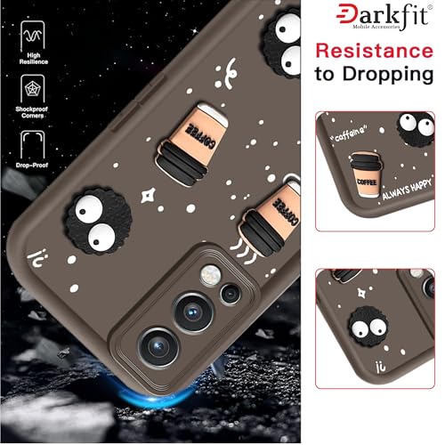 Image of Back Case Cover Compatible with OnePlus Nord 2 5G | Cute Fun Cartoon Ball 3D Coffee Silicone Case | Body Protection | Camera Protection | Shock Proof | Color Brown | Pack of 1
