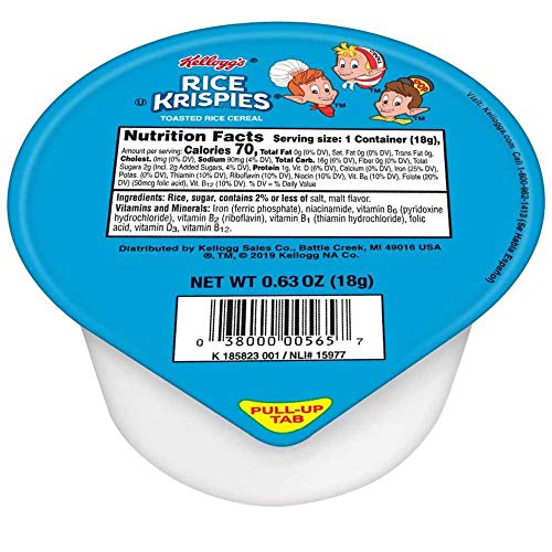 Kellogg s Rice Krispies Breakfast Cereal Bowls, Original, .63oz (96 Count)
