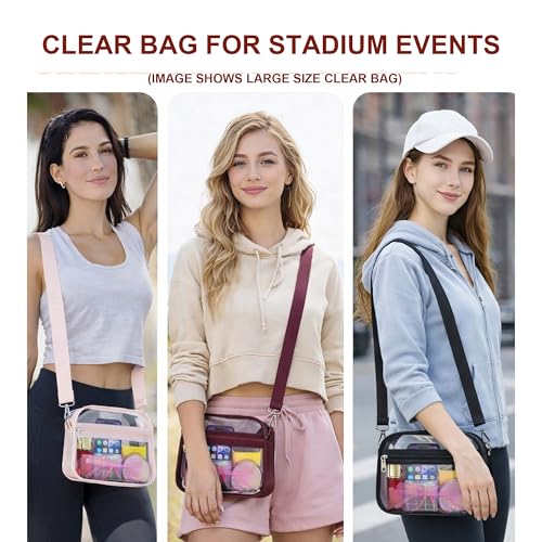 Image of Oraben Clear Bag for Stadium Events Clear Purse Stadium Bag Satchel Handbags for Sports Events Concerts Festivals | Stadium Approved