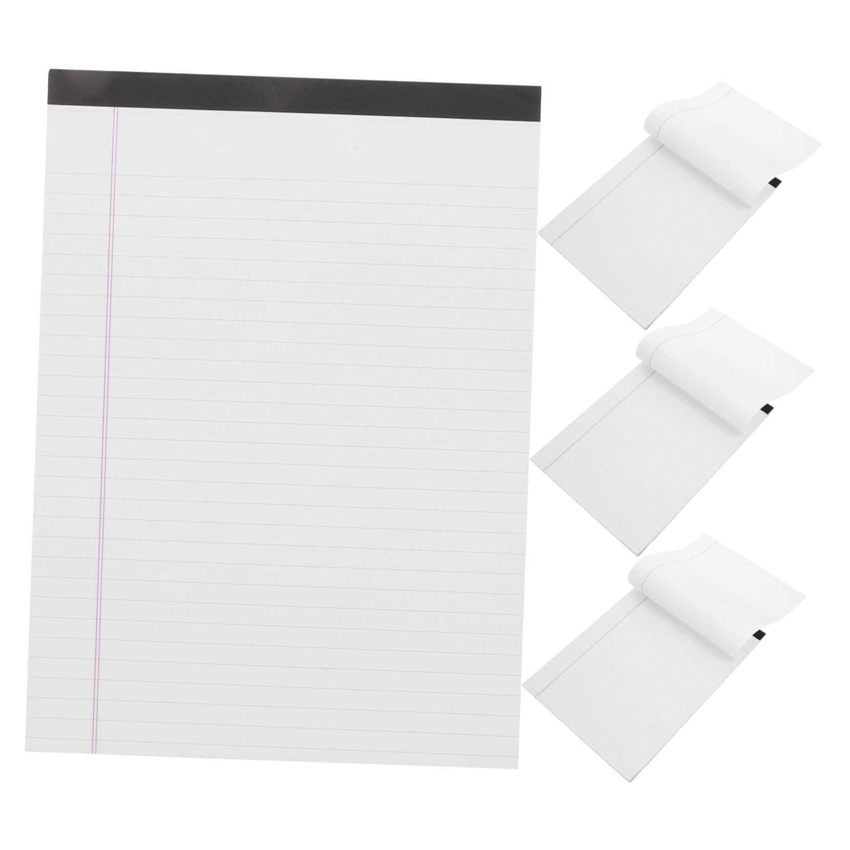 4 Pezzi Blocco Note Legale Bianco A4 Carta Robusta Linee Ampie per Scrittura, Stampa un Lato, per Scuola e Casa