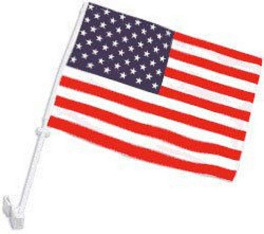 2 Pack) USA American 2ply Car Window Vehicle 12x18 12x18 Flag by Flagman