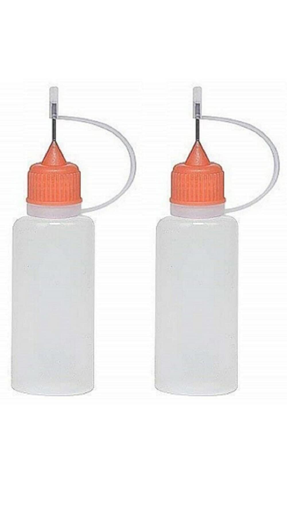 CMJ 2 x 10ml ORANGE Needle Tip Plastic Dropper Bottles Squeezable Liquid E-Liquid Bottle UK Seller