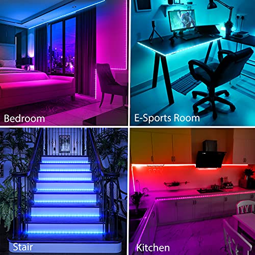 Qzyl Led Lights For Bedroom 100 Ft(4 Rolls), Led Strip Lights With App Control, Sync To Music 5050 Rgb Led Lights With 44 Keys Ir Remote, Led Lights For Room Party Home Decorations #TOP3