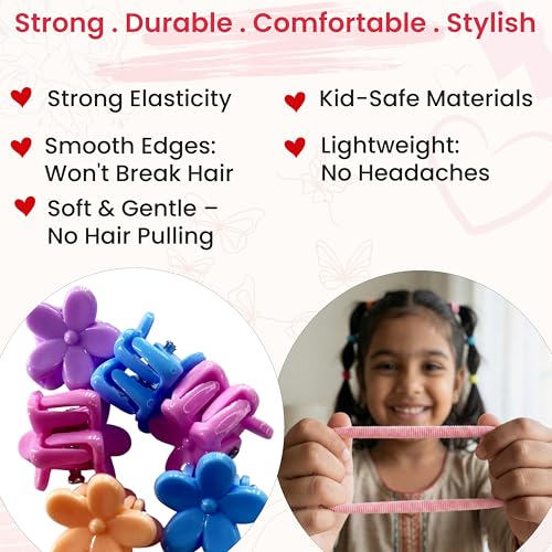 Image of TEMPERIA Hair Accessories Birthday Gift Items for Girls & Kids | Combo of Claw Clips, Rubber Bands, Hairpins & More | Cute Hair Styling Kit for Baby Girls for Party & Wedding | Multicolor -95pcs