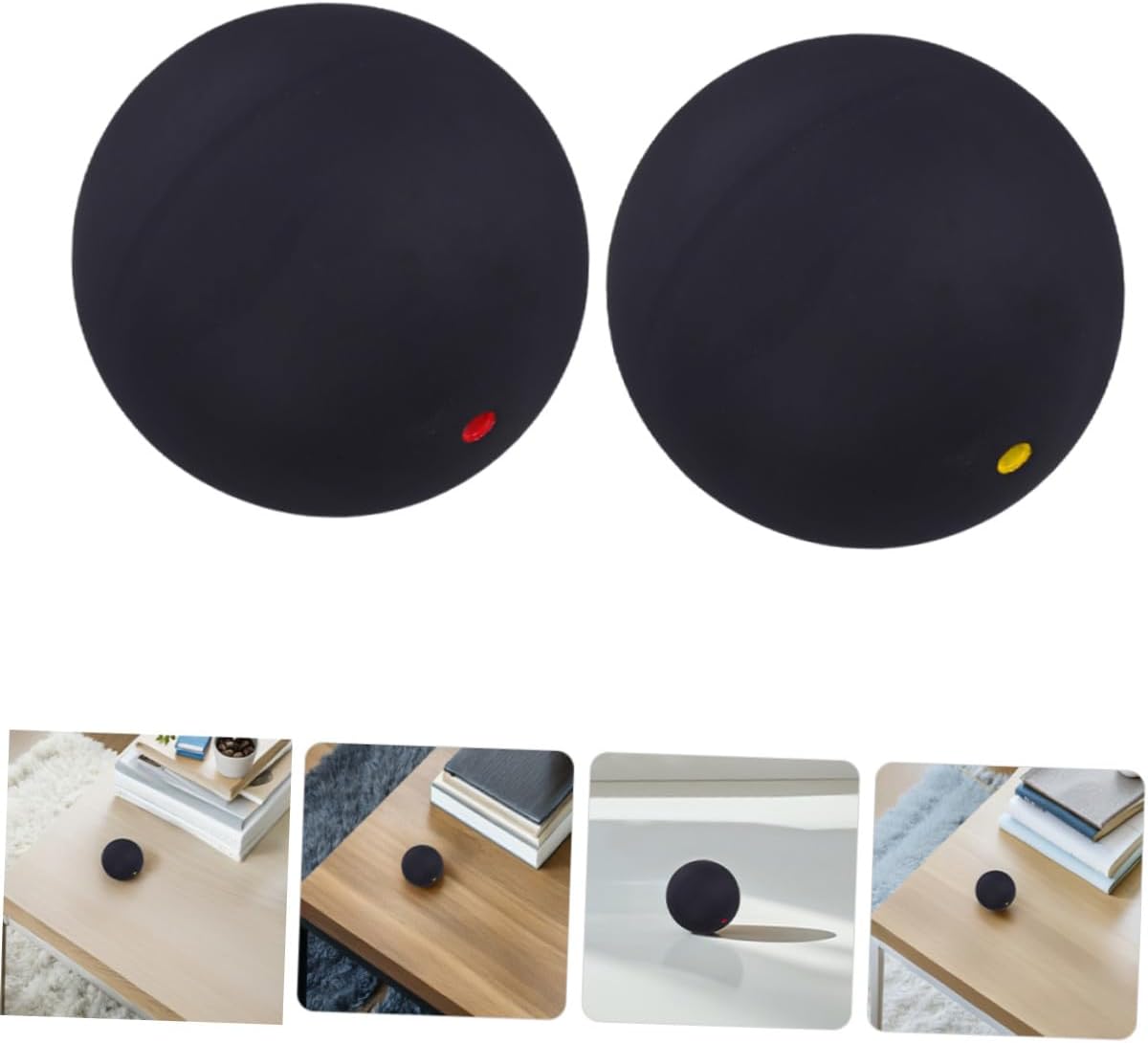NOLITOY 2pcs Single Dot Squash Balls Rubber Bounce Training Balls for Beginner Reaction Training Indoor Outdoor Use