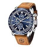 ⌚ ANGENEHMES TRAGEGEFÜHL: Mit unserer stilvollen BERSIGAR Lederarmbanduhr können Sie Ihre Lieben beeindrucken. Hochwertiger Edelstahl-Gehäusedeckel und ein weiches Band sorgen nicht nur für ein angenehmes Gefühl, sondern auch für eine einfache Anpassung an Ihre Kleidung. Das langlebige Band ist voll flexibel und hält Ihr Handgelenk belüftet.