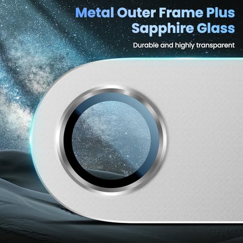Image of Uyiton Compatible with iPhone Air Camera Lens Protector - [Not Easy to Break][Strong Adsorption][Case-Friendly] Metal Tempered Glass Rear Camera Screen Cover - Cloud White