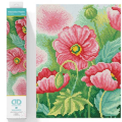 Image of DIAMOND DOTZ Watercolour Poppies Diamond Painting Kits for Adults - Diamond Art Kits a Relaxing Creative Craft Kit with Dotz Gems 11.8x14.6