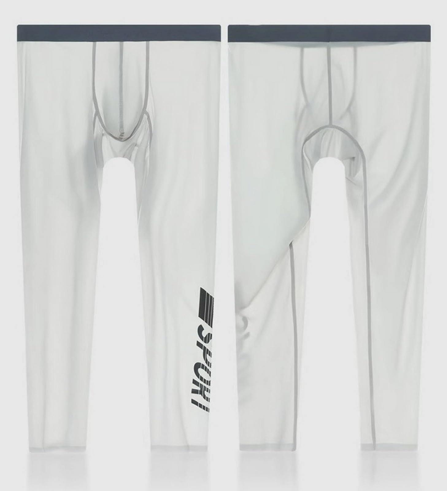 Faringoto Leggings transparentes transparentes para hombre, talla grande, sexy, ultrafino, elásticos, pantalones deportivos