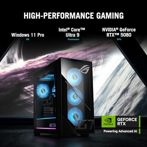 Image of ASUS ROG G700 (2025) Liquid Cooling, Gaming Desktop PC, Intel Core Ultra 9 285K Processor, NVIDIA GeForce RTX 5080, 2TB M.2 NVMe PCIe 4 SSD, 32GB DDR5 RAM, Windows 11 Pro, G700TF-XS987