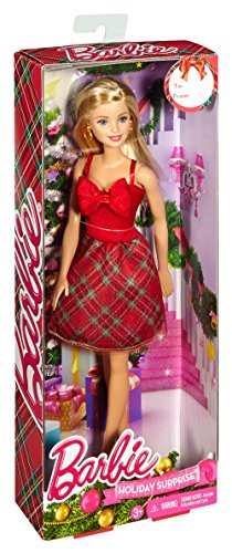 Muñeca Barbie con vestido festivo Holiday miniatura 4