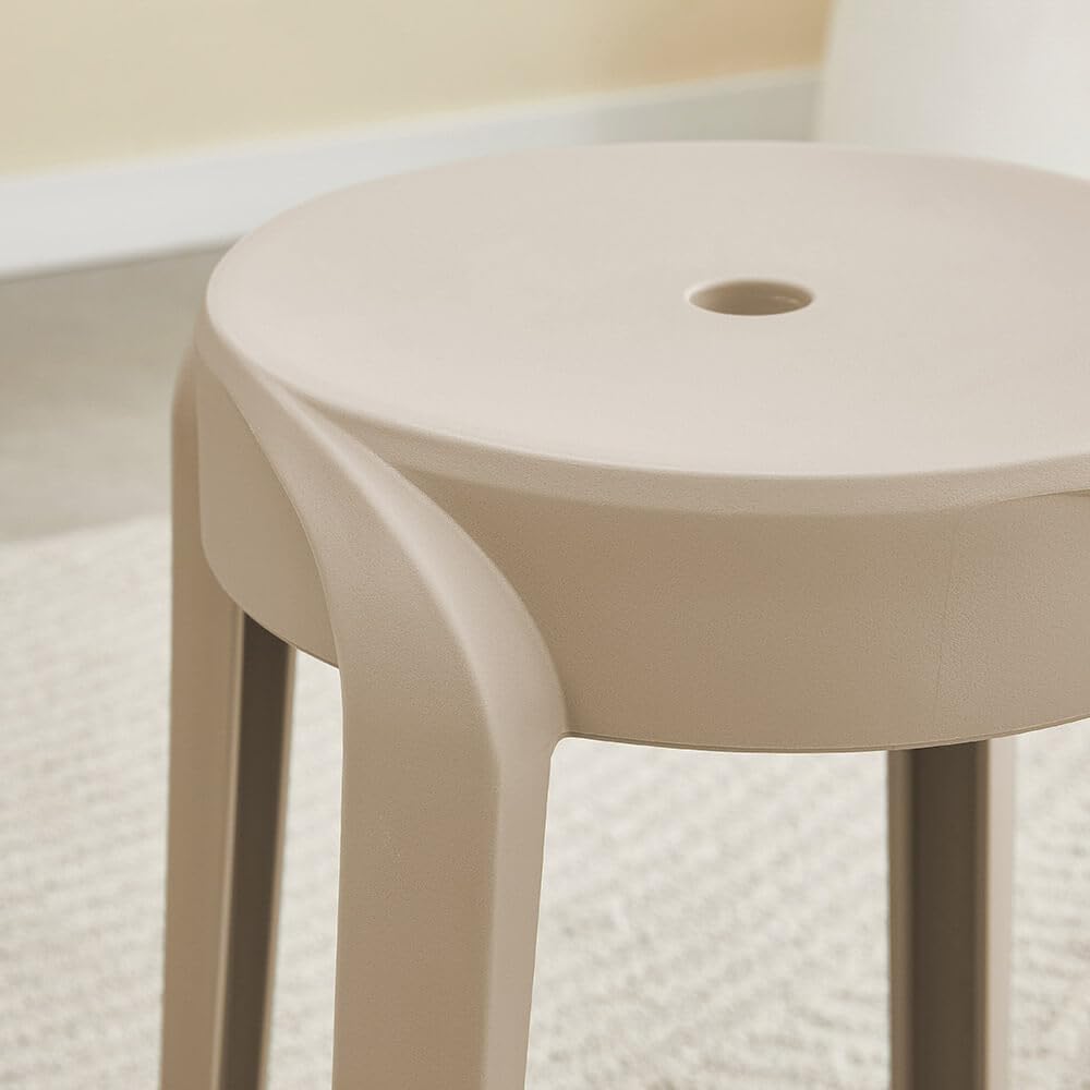 Home Deluxe Hocker NIVO – Stapelbar, Beige (2er Set) | Platzsparende Sitzhocker für Küche, Wohnzimmer & Garten