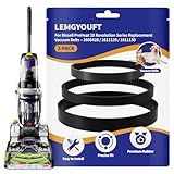 LEMGYOUFT Replacement Belt Set for Bissell ProHeat 2X Revolution Pet Pro Carpet Cleaner– Fits 1986,1548,1551,2007,1964,2007P– Replaces 1606428,1611129,1611130–3Types: Flat, Brush & Gear Belts (3-Pack)