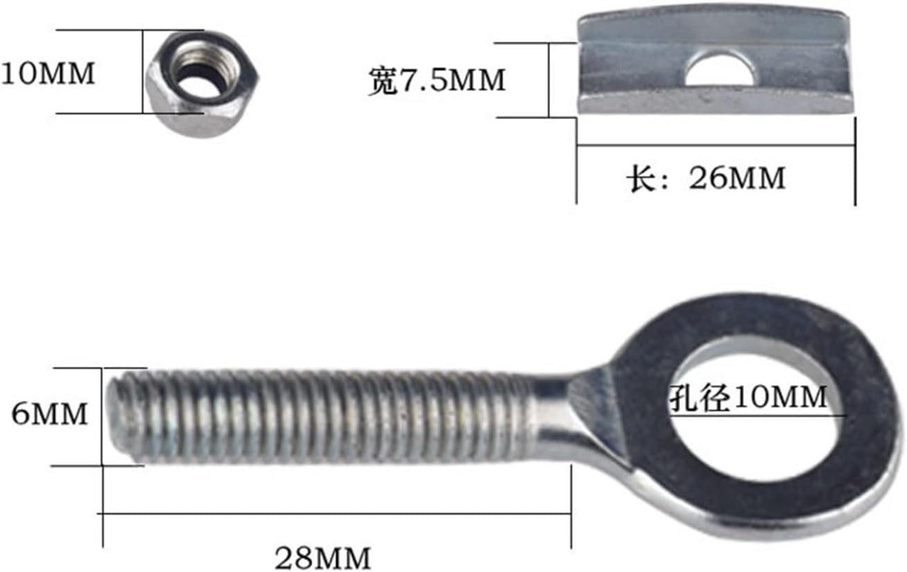 50pcs Fixed Gear Bicycle Chain Adjust Bolt Commuting Bike Tensioner Pull Tight Screw Bolts