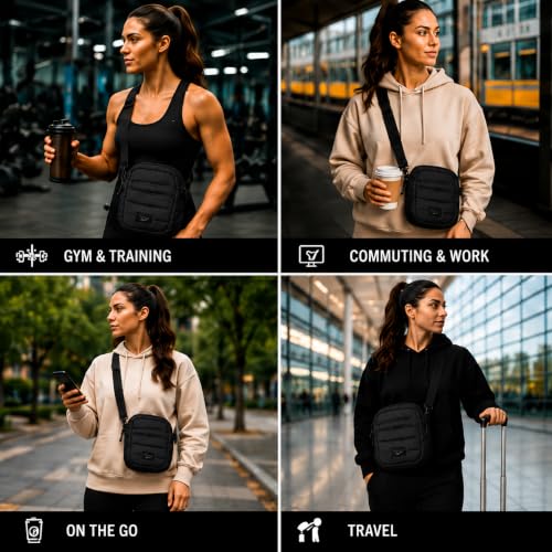 Image of Reebok Womens Crossbody Bags - Lightweight Sling Cell Phone Purse, Quilted Small Crossbody Bags Women