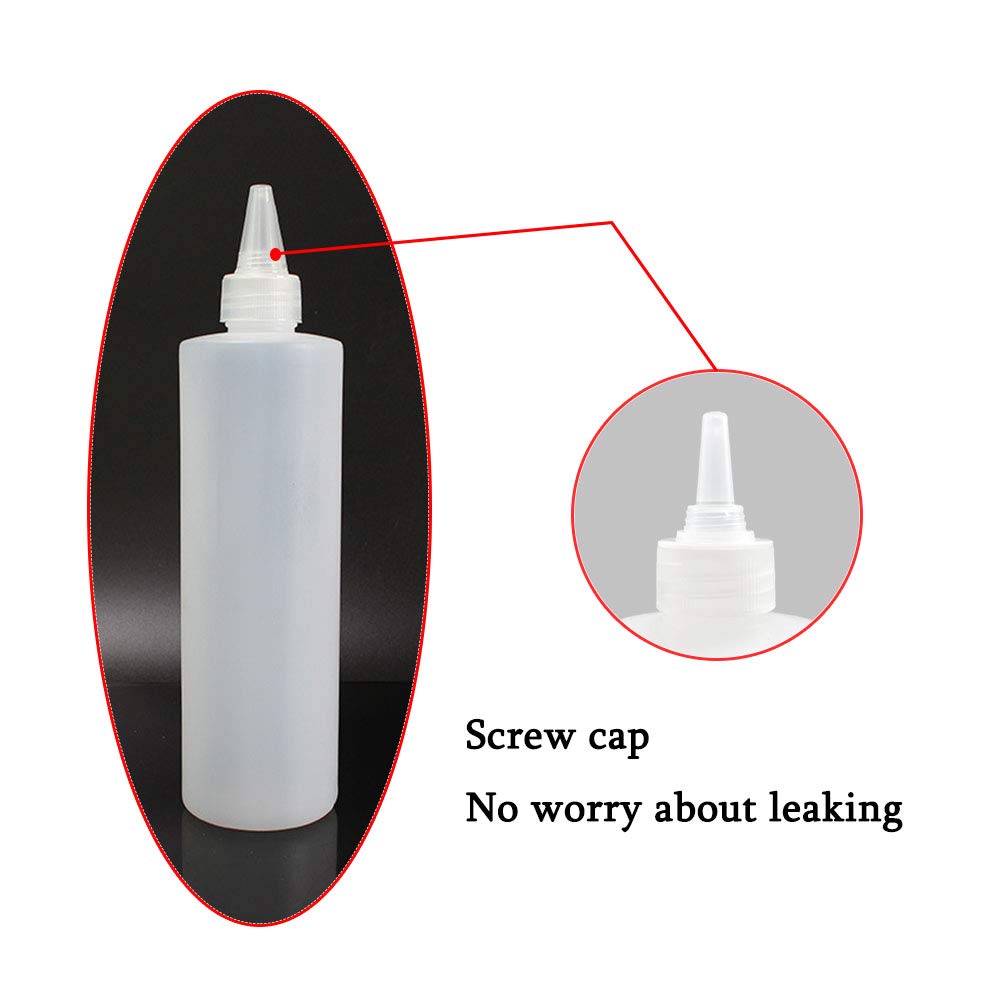 7 Pack 16oz Clear Plastic Squeeze Bottles,Condiment Squeeze Bottles