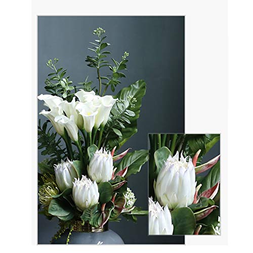 Centros de mesa florales artificiales blancos con maceta para decoración 5