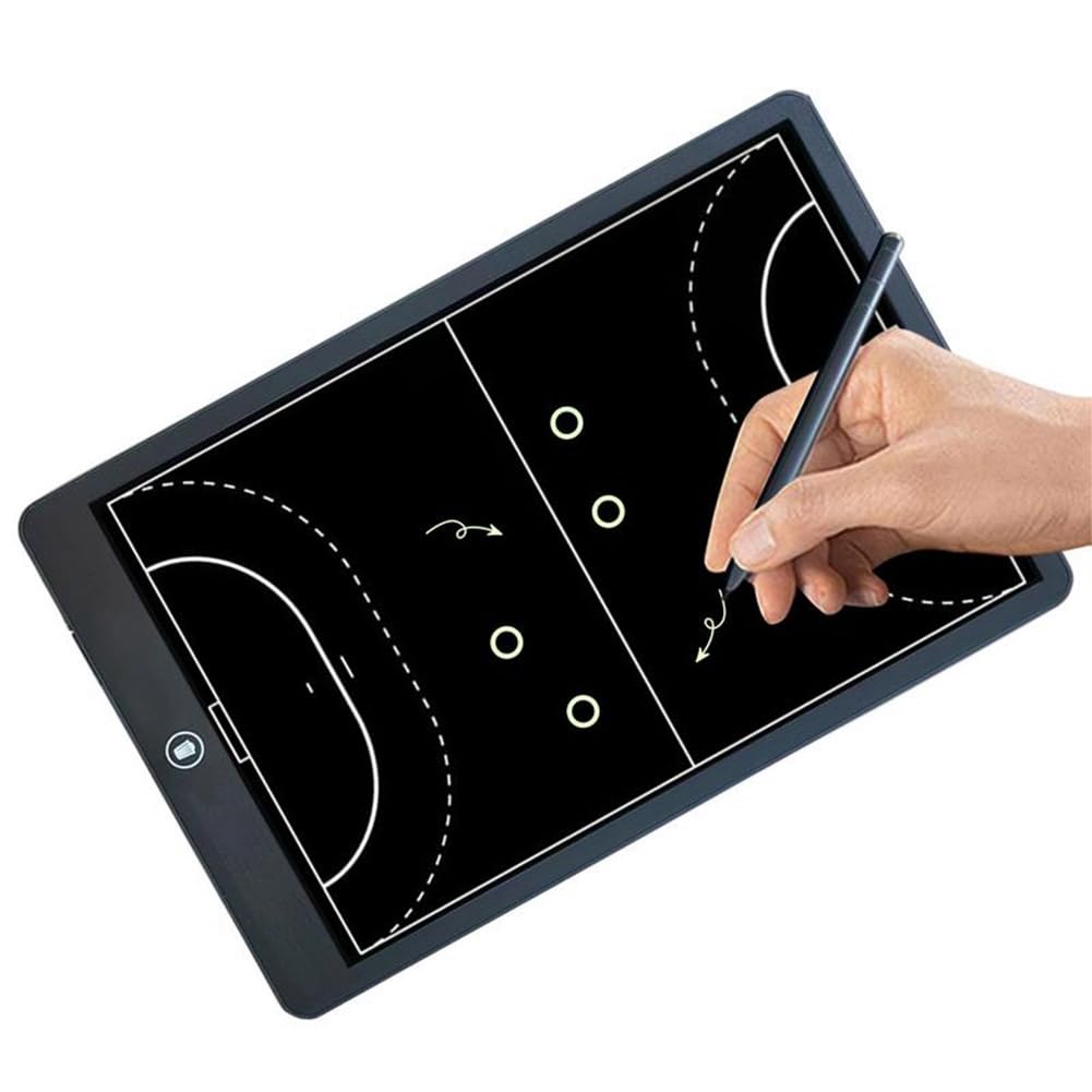 Breeshy Tableau de Coaching Électronique, Écran LCD 16 Pouces, Tableau de Stratégie avec Fonction de Verrouillage pour Basket-Ball, Basket-Ball Vertical