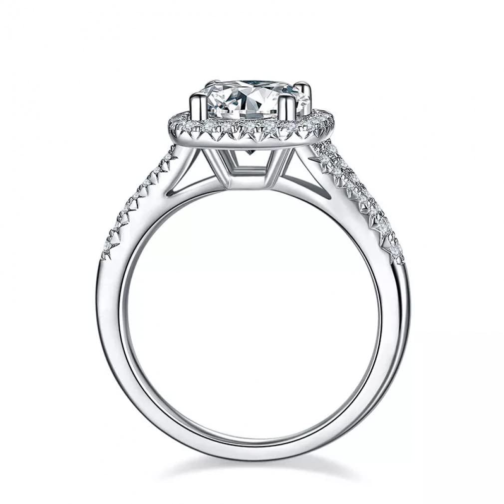 Tummty 2 Karat D Farbe Moissanite Funkelnde Eheringe für Frauen 925 Sterling Silber Verlobungsschmuck