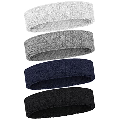 Flintronic Cinta Pelo Deporte 4 Pcs, Deportes Diadema, Elástica Cinta De Pelo Deportiva, Sudor Absorbente de Humedad Banda, Banda de Pelo, Cinta para Pelo, para Ciclismo, Yoga-4 Colours