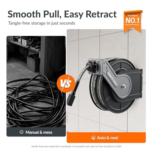 Giraffe Tools 60ft Pressure Washer Hose Reel