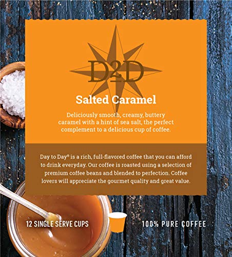 Image of Day To Day Salted Caramel Light Roast Single Serve Coffee Pods, 12-Count Box (Pack of 6) for K-Cup Keurig Brewers