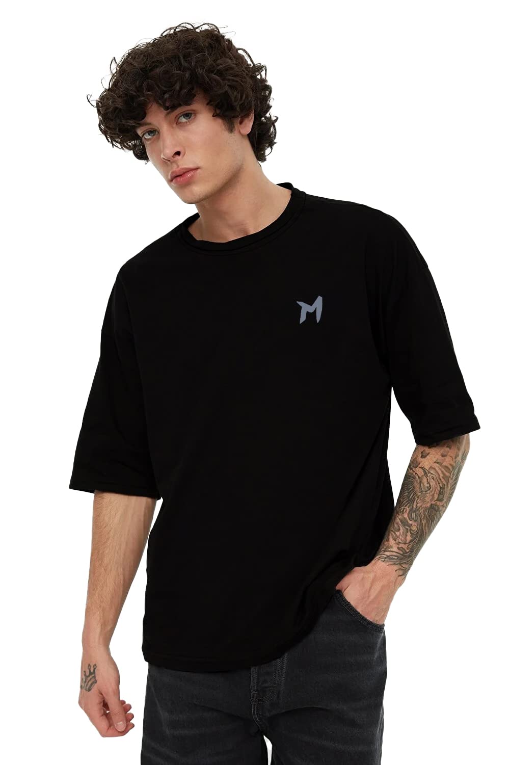 mebadass Solid Baggy & Dropshoulder Oversized T-Shirt for Men-picture-39