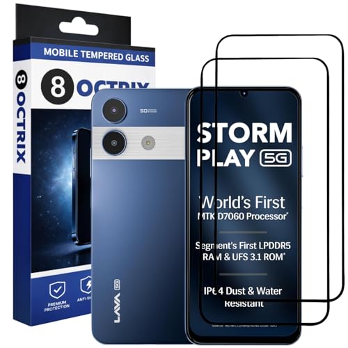 Image of Military-Grade Tempered Glass Screen Protector Compatible for Lava Storm Lite 5G / Storm Play with Edge to Edge Coverage - Case Friendly, Anti-Scratch & Bubble-Free Installation Kit (Pack Of 2)