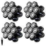 Universal 7D Magnetic Replacement Blades for Men’s Head Shavers – Compatible with Freebird, Many Brands Bald Men's for Electric Razor（4PCS/Black）