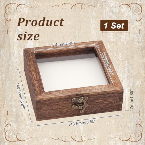 AHANDMAKER Insect Display Case Shadow Box for Insect Display with Clear Top Insect Specimen Storage Box Wood Insect Storage Case for Collecting Specimen 6 x 6 Inch - Image 2
